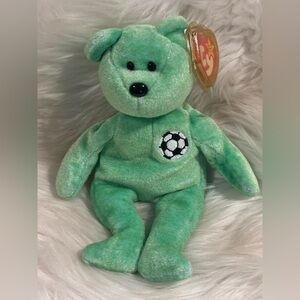 Ty Beanie Baby *Kicks* Rare Hang Tag Protector with Errors